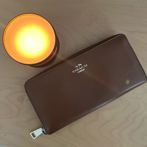 Coach genuine leather brown wallet
